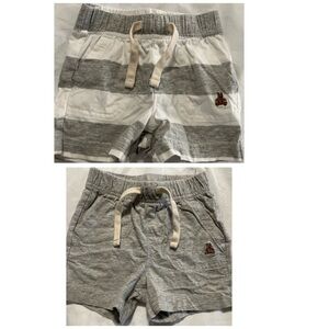 GAP Kids Striped Gray and White striped Shorts 2 pairs bear shorts